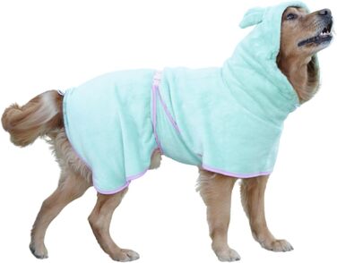 Рушник для собак з мікрофібри з капюшоном, супер вбираючий, швидковисихаючий, XL, зелений