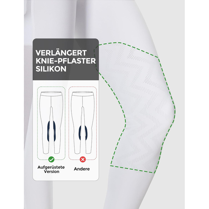 Легінси для верхової їзди для дівчаток FitT4 з силіконовими накладками, дихаючі та еластичні, для верхової школи та їзди на велосипеді (білий, S)