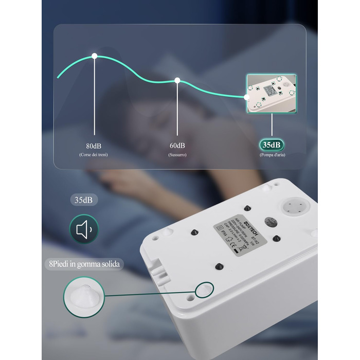 Boxtech акваріумний повітряний насос 5 Вт, регульована мембранна аераційна помпа з 2 виходами для акваріумів, тиха повітряна помпа для риб