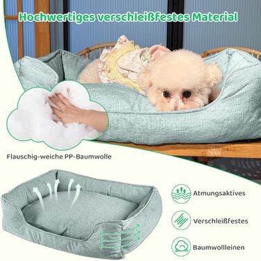 Крісло-ліжко для собак великих порід, 90x69x21 см, зелене, з м'якою подушкою, миється, двостороннє