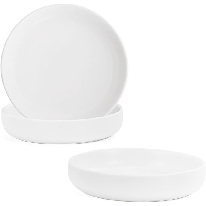 Набори мисок для котів SPUNKYJUNKY 3 шт. з кераміки, 300 мл, білі, круглі