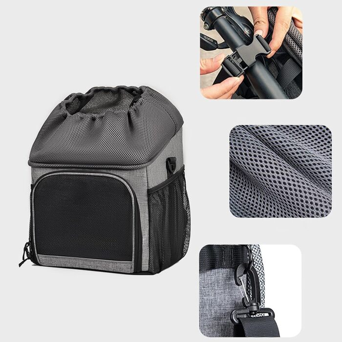 Велосипедний кошик для собак | Дихаючий велосипедний кошик для тварин | Знімний, легкий аксесуар для подорожей, саду, кемпінгу