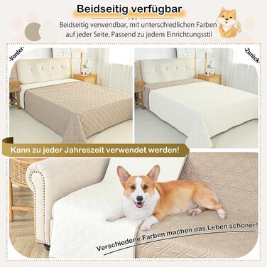 Водонепроникний килимок для собак GYURO - двосторонній, м'який, 97x190 см та 208x208 см (Хакі)