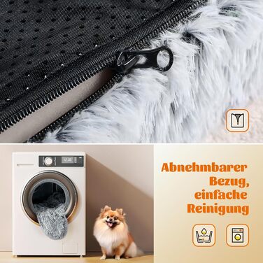 М'яке ліжко для собак, пухнасте килимок, ліжко-матрац для собак, омбре сірий, 75x50x8 см