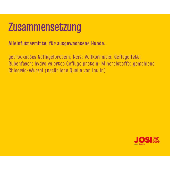 Сухий корм для дорослих собак JosiDog Adult Sensitive з птицею, 15 кг