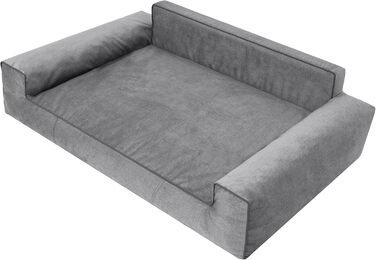 Ліжко для собак та котів, корзина XXL, сірий колір, знімний чохол, 116x78 см