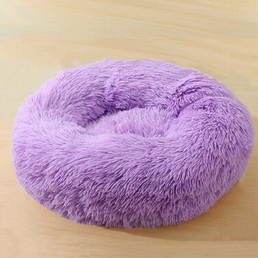 Ортопедична подушка для собак середніх порід, плюшеве ліжко для собак та котів, кругла м'яка подушка-гніздо, ліжко для собак, ліжко для котів (фіолетовий, 110x110x20 см)