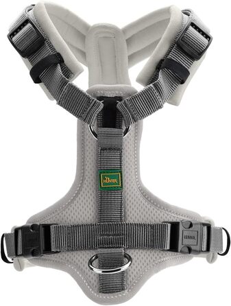 Нашийник для собак HUNTER Hundegeschirr Maldon UP, світло-сірий/сірий, м'який, комфортний, з 3M Scotchlite, 4-ступенева регулювання, з м'яким ручним захопленням (від S-M), розмір XS світло-сірий/сірий