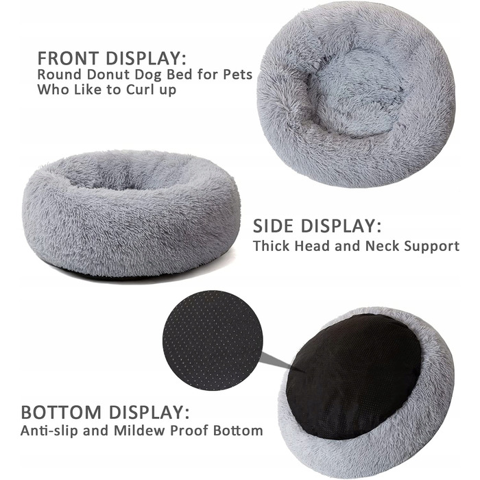 Лежанка для собак та котів, пухнаста м'яка підстилка