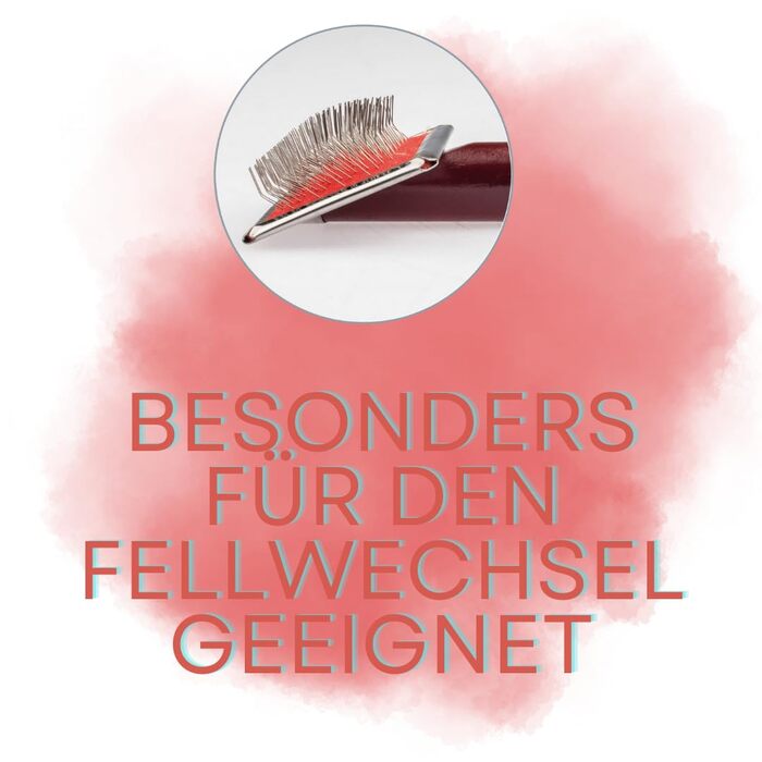 Щітка для собак EHASO Extra Lifetime Soft - м'яка грумінг-щітка для короткої та середньої шерсті, видаляє підшерсток, з нержавіючою сталею та ергономічною ручкою