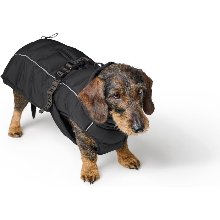 Накидка для такси HUNTER Paxson, чорний, водовідштовхуючий, з підкладкою, для маленьких собак з довгим тілом