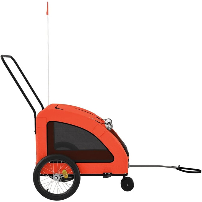 Причіп для велосипеда для собак Оранжевий та Сірий, Oxford-Gewebe та сталь, LH48939