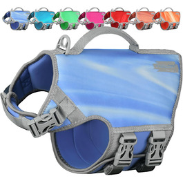 Жилет рятувальний для собак VIVAGLORY Neoprene, блакитний, розмір S (51-56 см)