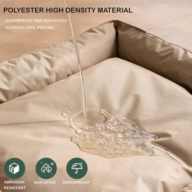 Водонепроникне ліжко для собак M&Catree, прямокутне, м'яке, для собак та котів - L: 60x80x24 см (S: 43x53x21 см, золото)