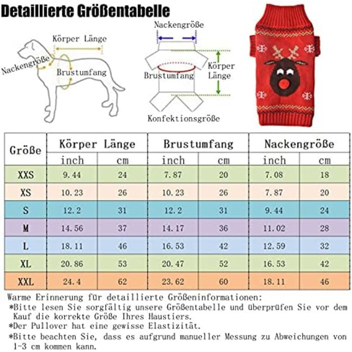 Стильний зимовий светр для собак на Новий рік з оленем (XXL, червоний)