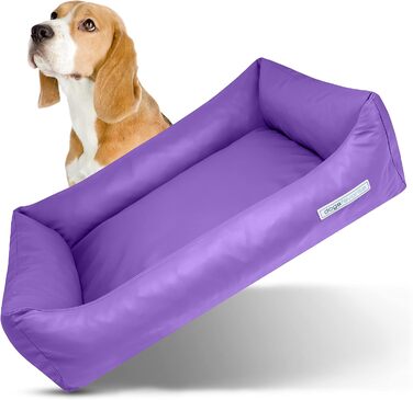 Ліжко для собак - миється, м'яке, якісне, для здоров'я суглобів, міцне, кошик, фіолетовий, розмір S, 80 x 60 см