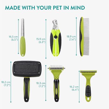 Набір для догляду за домашніми тваринами Navaris Premium (6 шт.) - щітка для котів та собак, точилка для кігтів для собак та котів