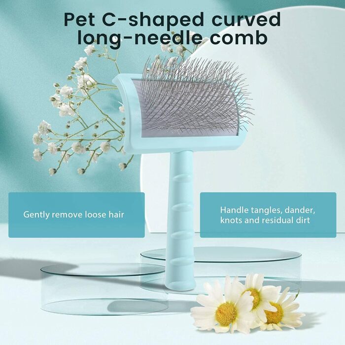 Зубна щітка для собак Feste – подовжена щітка для грумінгу великих собак, вичісування та видалення шерсті (зелена)