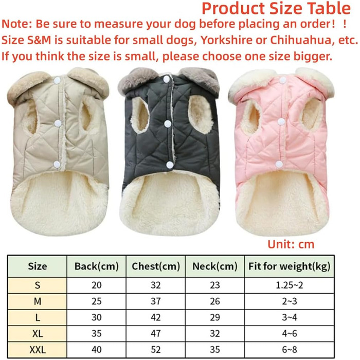 Зимовий одяг для собак: теплий водонепроникний зимовий одяг для собак з флісу, жилет для собак та котів (XXL, бежевий)