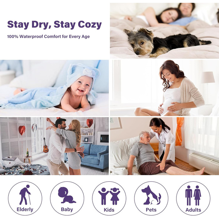 Водонепроникний плед Catalonia Classy: захист дивану та ліжка (152 x 127 см, фіолетовий/бежевий)