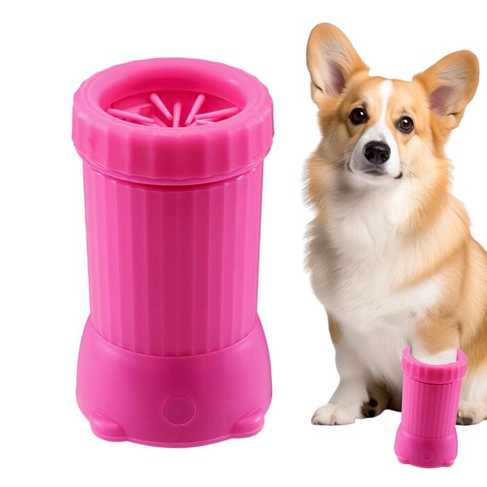 Автоматичний очищувач лап для собак | USB-зарядка | Для дому | Підходить для собак середніх та великих порід, котів (Рожевий)