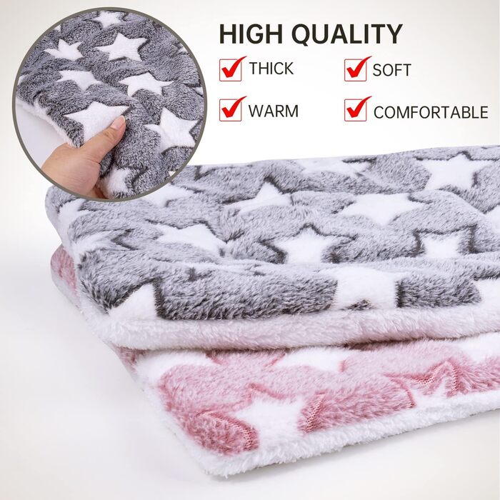 М'який лежак для собак та котів MICOOYO 2 шт. – лежанка-матрац з флісу (69*52 см), сірий