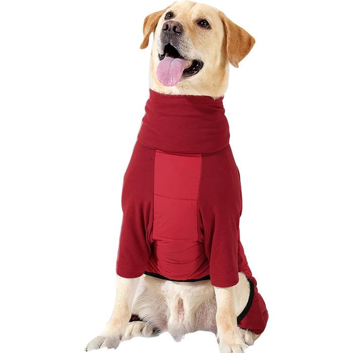 Зимовий теплий одяг для собак: теплий куртка з високим коміром для малих, середніх та великих собак, для прогулянок та альпінізму, сірий, розмір XL (червоний, розмір L)