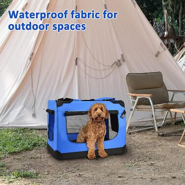 Транспортна переноска для собак PISPET, складана, 80x55x55 см, блакитна