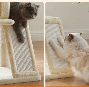 Низька дряпалка, висока дряпалка, лежанка та килимки-дряпалки