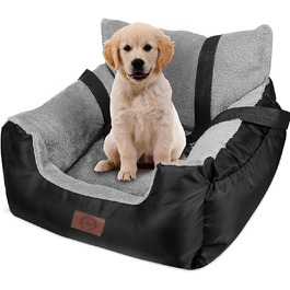 Автокрісло для собак та котів Fareyy, підняття для тварин, переноска з сумкою та страхувальним ременем, водовідштовхувальне, тепле, плюшеве, чорне