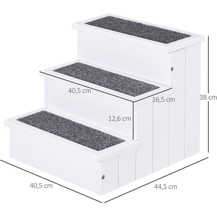 Сходи для собак PawHut 40,5x44,5x38 см білі
