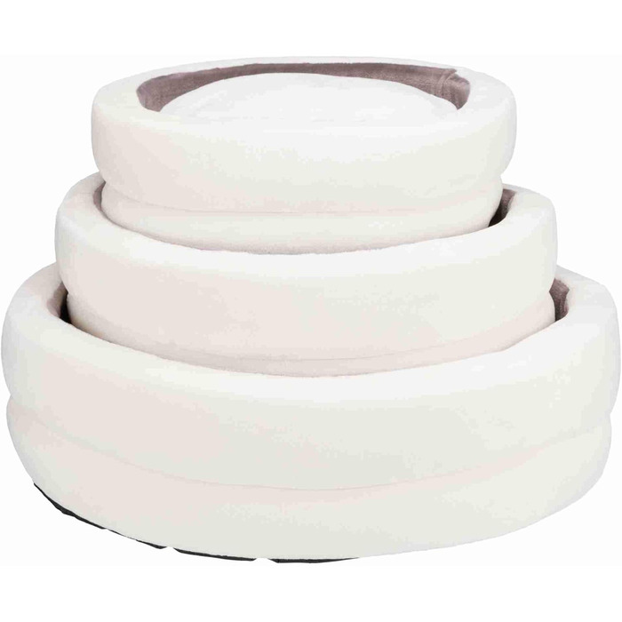 Кругла лежанка для собак Trixie Bett Levi, діаметр 45 см, кремово-сіра, S