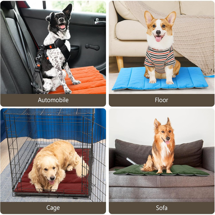 UNIKOME Лежанка для собак на винос: неслизька, антистатична, довговічна. Підходить для середніх та маленьких собак. Лежанка для подорожей, для дому та на вулицю (Коричневий+Сірий, 110*68 см)