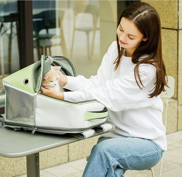 Рюкзак для собак та котів PETCUTE - дихаючий, складний, для маленьких тварин, рожевий