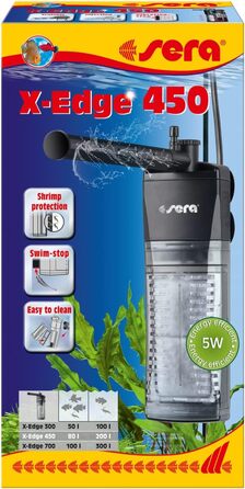 sera X-Edge 450 – потужний та енергоефективний кутовий внутрішній фільтр для акваріума до 200 л