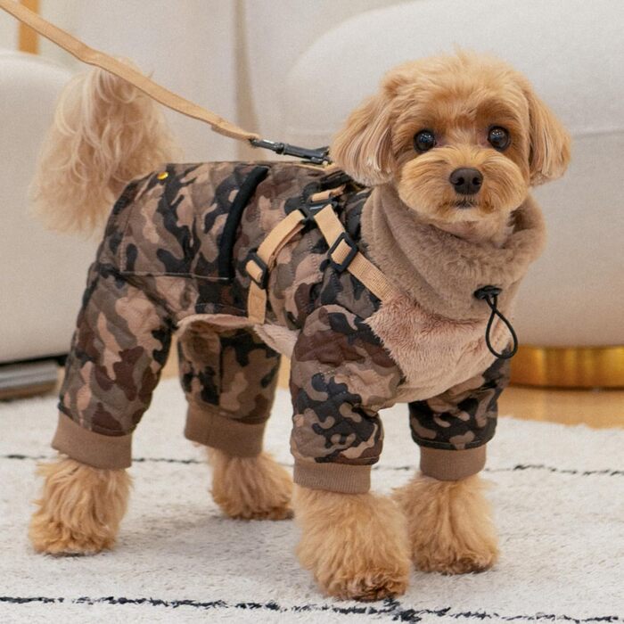 Захисний зимовий комбінезон Puppia Bylur для собак, бежевий, розмір XXL