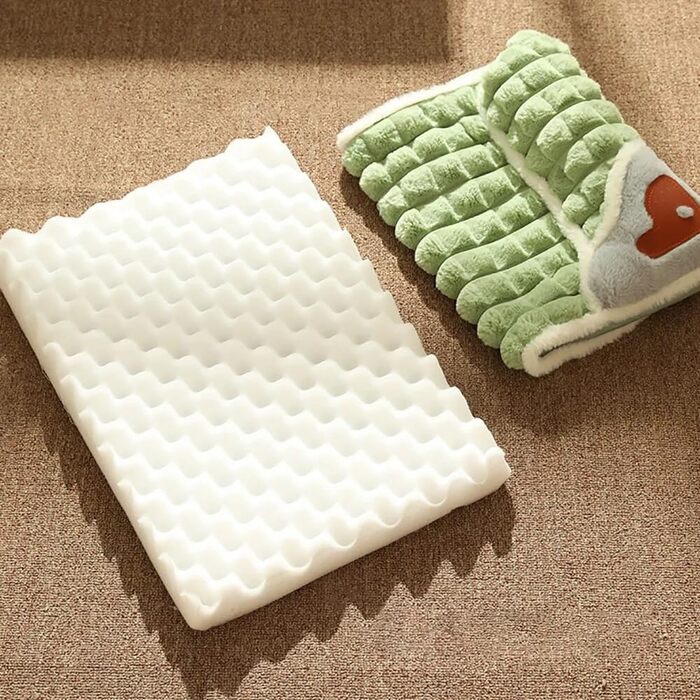 Ортопедична подушка для собак, малого та середнього розміру - миється, з неслизьким покриттям та високим бортиком - знімний чохол (сірий, S: 50×35 см)