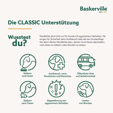 Класичний намордник BASKERVILLE для великих собак з довгою мордою, термопластичний гумовий TPR, дозволяє пити та дихати, захист від укусів, розмір 10
