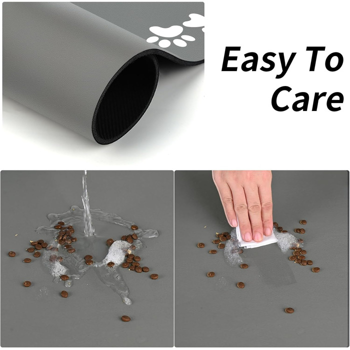 Килимок під миску для собак та котів, швидковисихаючий, абсорбуючий, водонепроникний, протиковзкий (сірий, 43x80 см)