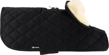 Зимовий теплий нашийник для собак Flamingo Jaffa чорного кольору, 55 см, з флісовою підкладкою, водовідштовхувальний, з клямками, для повірця, високий комір, XL