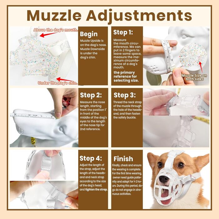 Майорка для собак: кошик-намордник для маленьких, середніх та великих собак. Легкий, дихаючий, запобігає кусанню та жуванню, дозволяє дихати та пити. Ідеально для дресирування, грумінгу. Прозорий, розмір 6