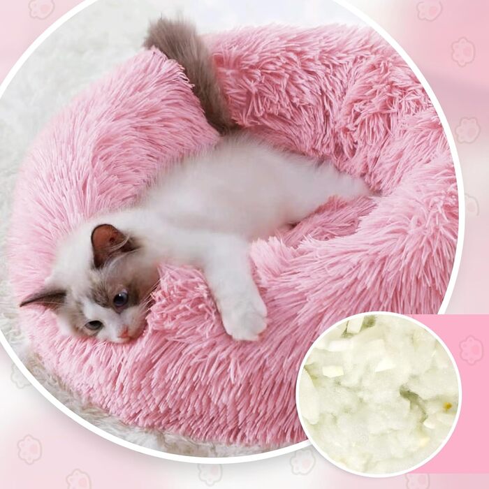 Крісло-ліжко для собак середніх та великих порід, котяче ліжко з плюшу, 70x70x20 см, рожеве