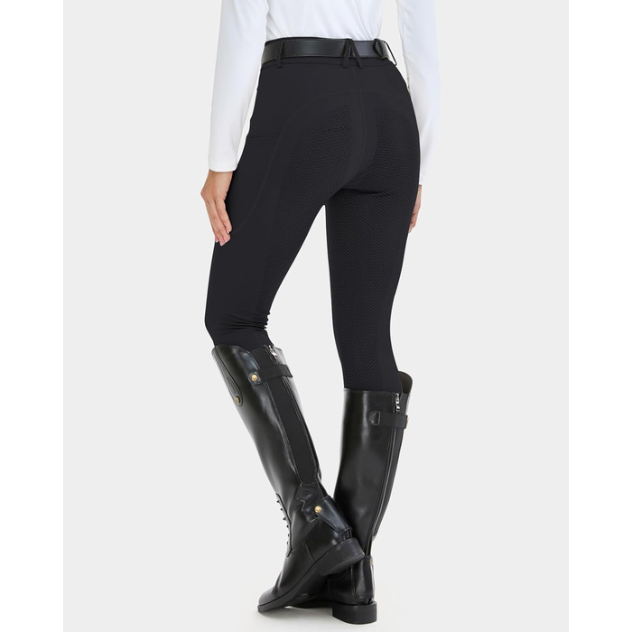 Легінси для верхової їзди HMILES для жінок, повний силіконовий покриття, висока талія, еластичні, з кишенею для телефону та петлями для ременя, сірі, розмір S