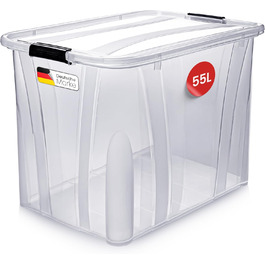 Ящик для зберігання Konzept з кришкою, 55L, BPA-free, міцні затискачі