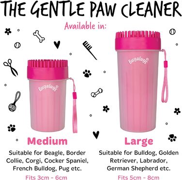 Очисник лап для собак Bugalugs: портативний душ для лап для собак та котів (середній)