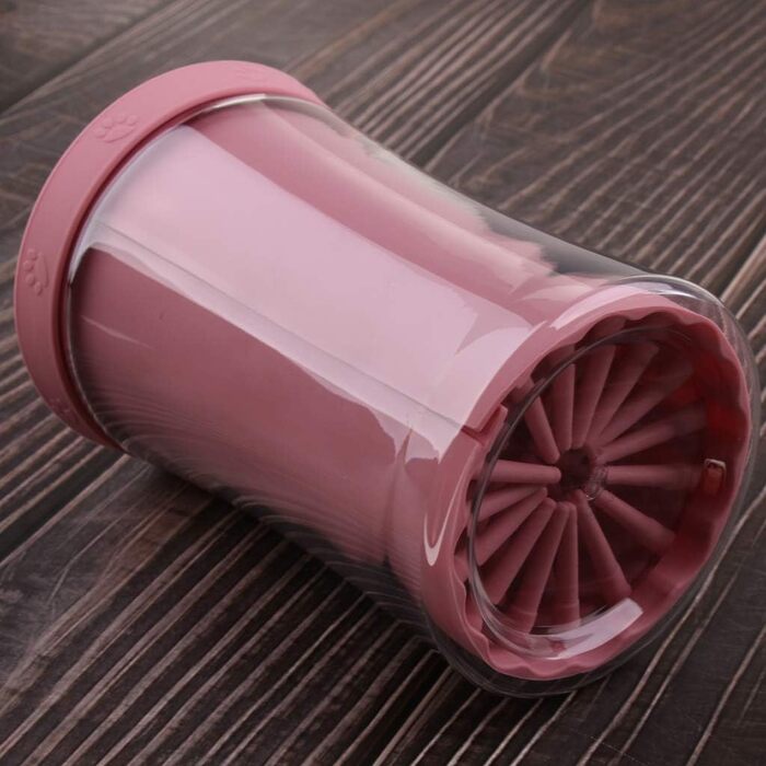 Миска для миття лап собакам, рожева | Чистяча щітка для лап собак