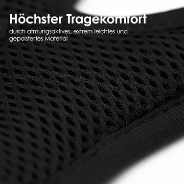 LucyBalu® Explorer: шлейка для котів з повідком | безпечна шлейка з відділенням для AirTag | чорна, M/L