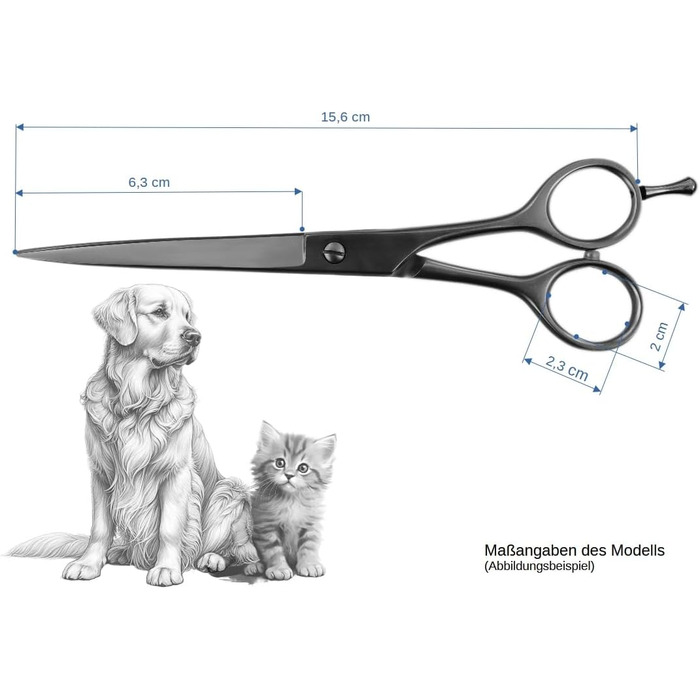 Професійна ножиця для грумінгу собак Weltmeister Solingen: моделююча, розріджуюча, з лезом гостро як бритва, 6 дюймів (15,8 см), 40 прецизійних зубців, преміум-якість, Made in Germany