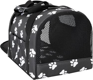 Транспортна сумка для собак і котів PillowPrim, Beige, 27x39x28 см, Графіт (лапки)