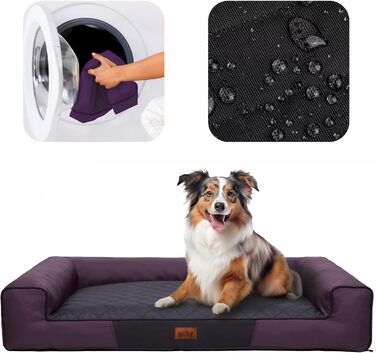 Килимок для собак XL, 100 x 66 см, червоний з чорним, м'який лежак для тварин